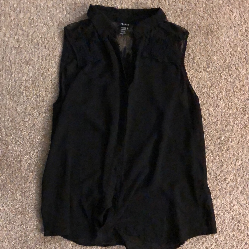 Sheer black blouse